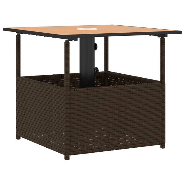 vidaXL Garden Table Brown PE rattan Medium Durable Garden Table