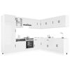 vidaXL Kitchen Cabinet Set Gloss White Engineered Wood and Glass Large