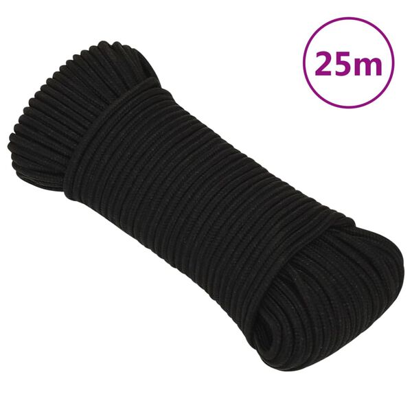 vidaXL Work Rope Black 0.20 " 82.0 ' Polyester