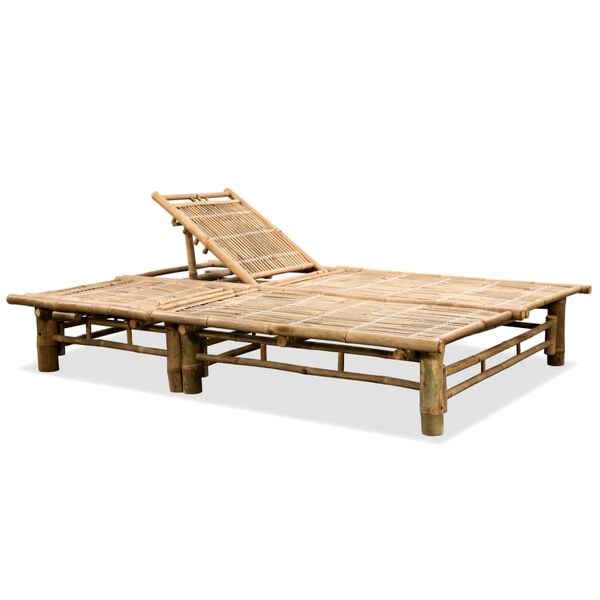 vidaXL Sunlounger Natural Bamboo Bamboo Extra Large