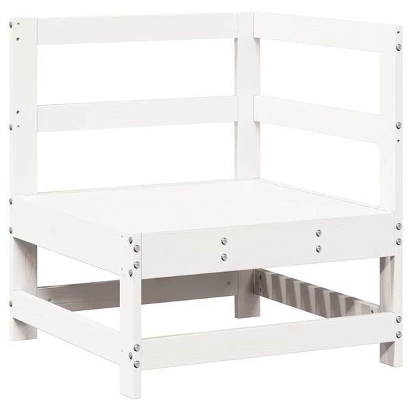 vidaXL Garden Lounge Set White Solid pine wood, Plywood Large Modular