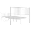 vidaXL Bed Frame White Powder-Coated Steel Double Bed Frame