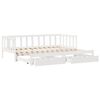 vidaXL Daybed With Trundle White Solid pine wood 31.5 x 79 in