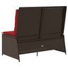 vidaXL Reclining Patio Bench Brown Poly Rattan, Powder-Coated Steel