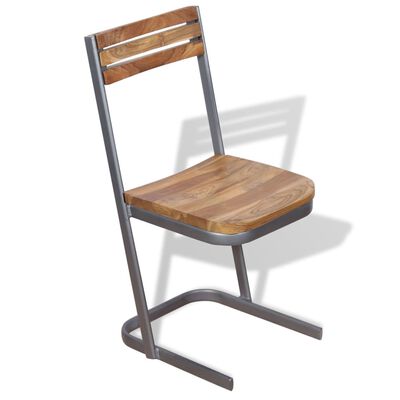 vidaXL Dining Chairs 2 pcs Solid Teak Wood