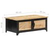 vidaXL Coffee Table Black and Brown Solid Mango Wood Medium Rectangular