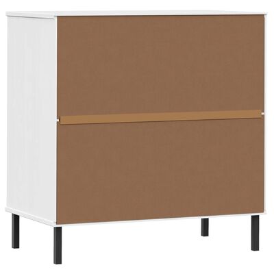 vidaXL Sideboard with 3 Drawers White 30.3"x15.7"x31.3" Solid Wood OSLO