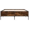 vidaXL Bed Frame Smoked Oak Engineered wood, Steel Small Double Modern