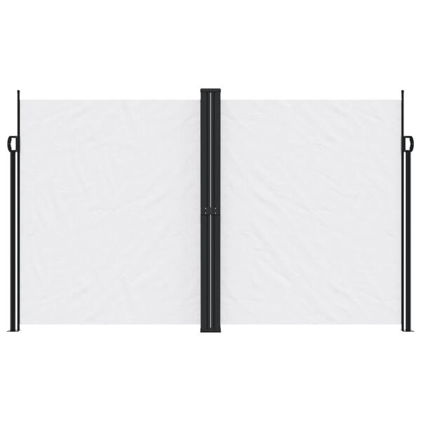 vidaXL Retractable Side Awning White 100% polyester with PU coating Large