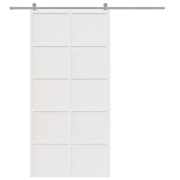 vidaXL Barn Door White 39.4"x81.9" Solid Wood Pine