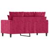 vidaXL 2-seater Sofa Wine Red Velvet (100% polyester), metal, textilene