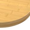 vidaXL Table Top Natural Bamboo Varnished Finish 15.7 in Round Modern