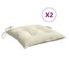 vidaXL Chair Cushion Set of 2 Cream White Oxford fabric (100% polyester)