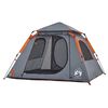 vidaXL Camping Tent Dome 4-Person Gray and Orange Quick Release