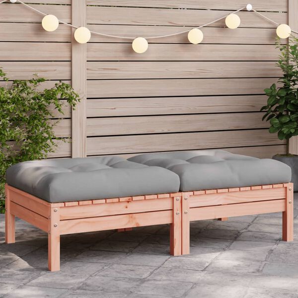 vidaXL Garden Footstool Grey and Wood
