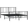 vidaXL Bed Frame Black Powder-coated steel Full Bed Frame Rectangular