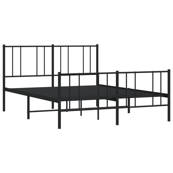 vidaXL Bed Frame Black Powder-coated steel Full Bed Frame Rectangular