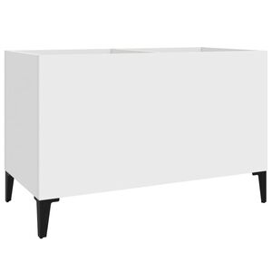 vidaXL Record Cabinet White Engineered wood, metal Medium Record Cabinet