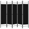 vidaXL 5-Panel Room Divider Black 78.7"x70.9"