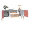 vidaXL TV Cabinet White, Red, Orange Engineered wood, Solid pinewood