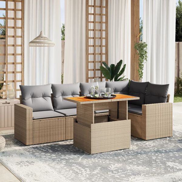 vidaXL Garden Sofa Set Beige, Light Grey