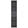 vidaXL Book Cabinet High Gloss Gray 14.2"x11.8"x67.3" Engineered Wood