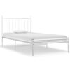 vidaXL Bed Frame White Powder-coated metal Single Durable Bed Frame