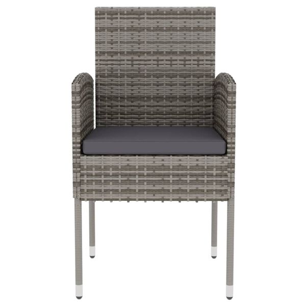 vidaXL Garden Dining Set Anthracite and Grey PE Rattan Medium Durable