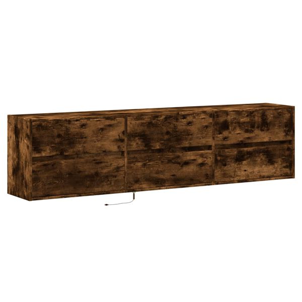 vidaXL TV Wall Cabinet Smoked oak Engineered wood Large TV Wall Cabinet