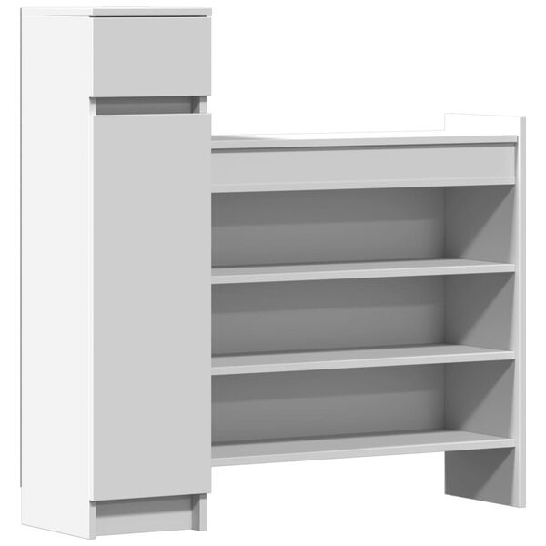 vidaXL Shoe Cabinet White 39.6"x11"x39.4" Engineered Wood
