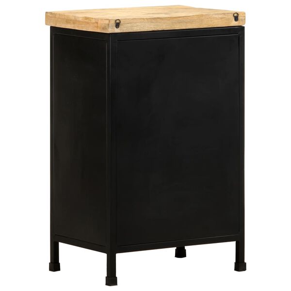 vidaXL Sideboard Black Rough mango wood Medium Industrial Sideboard