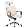 vidaXL Office Chair Cream and Dark Brown Faux Leather Standard Swivel