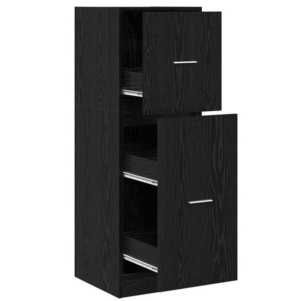 vidaXL Apothecary Cabinet Black oak 40 x 41 x 118 cm Engineered wood