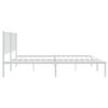 vidaXL Bed Frame White Powder-Coated Steel 47.2 x 74.8 in Bed Frame