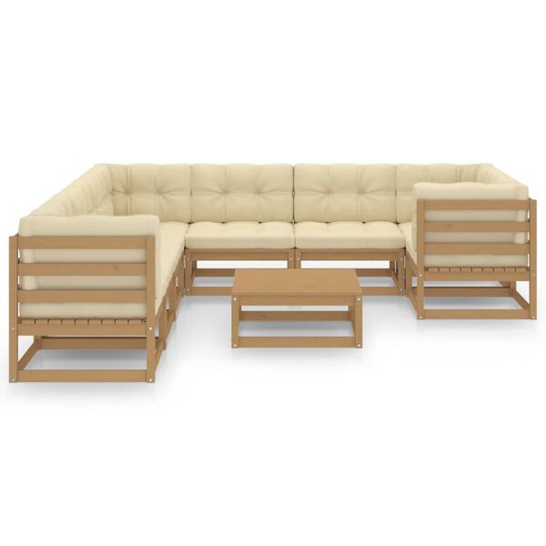 vidaXL Garden Lounge Set Honey brown Solid pinewood Large Modular