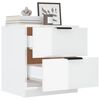vidaXL Bedside Cabinet Set of 2 High gloss white Engineered wood Medium