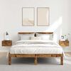 vidaXL Wall-mounted Bedside Cabinet Set of 2 Old wood Engineered wood