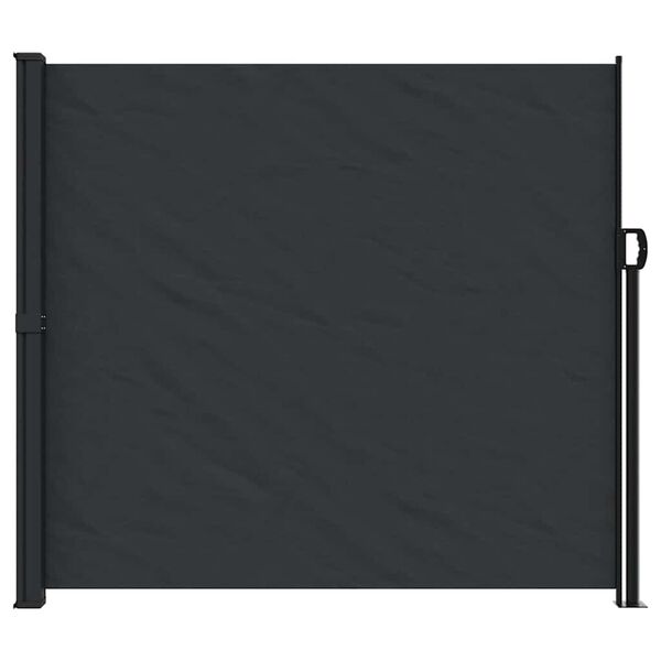 vidaXL Retractable Side Awning Black 100% polyester with PU coating