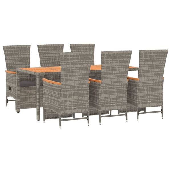 vidaXL Garden Dining Set Grey