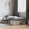 vidaXL Bed Frame White Steel Twin Bed Frame Rectangular Traditional