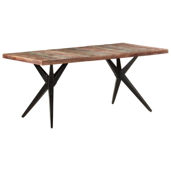 vidaXL Dining Table Mixed color Solid reclaimed wood 70.9x35.4x29.9 in