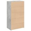 vidaXL Highboard Concrete grey Engineered wood Medium Highboard