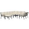 vidaXL Patio Lounge Set Black and Sand Powder-coated steel and polyester