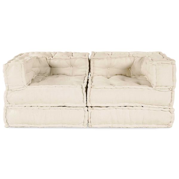 vidaXL Modular Sofa 2 pcs Cream 55.12 x 27.56 x 22.05 in Fabric