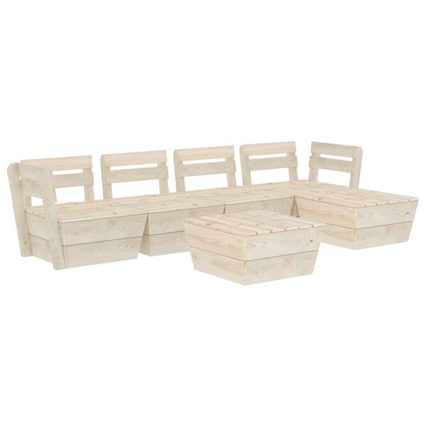 vidaXL Garden Lounge Set Natural Wood Impregnated Spruce Wood Medium