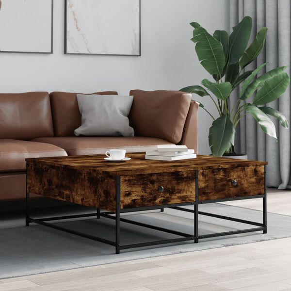 vidaXL Coffee Table Smoked Oak Engineered wood, metal