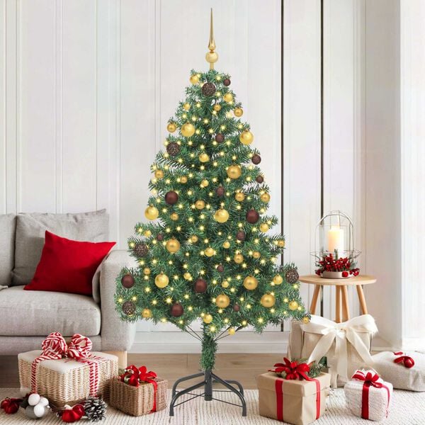 vidaXL Christmas Tree with 300 LEDs with Stand Green 70.9" PVC