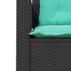 vidaXL Patio Sofa Black, Turquoise
