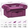 vidaXL Dog Sofa Burgundy Plush, solid pinewood 29.5 x 19.7 x 15 in