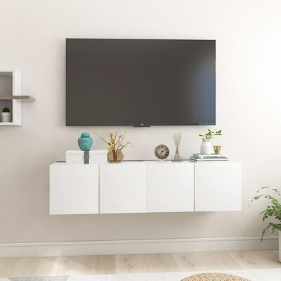 vidaXL Hanging TV Stands 2 Pcs White 23.6"x11.8"x11.8"